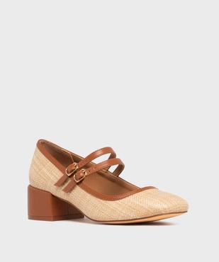 Escarpins en toile aspect raphia femme - Follow Me vue2 - FOLLOW ME - GEMO