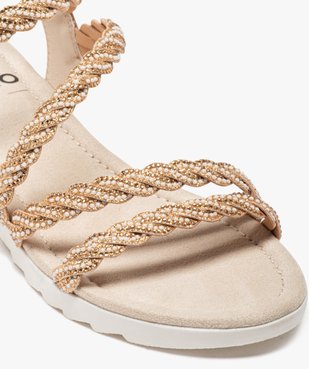Sandales à talon compensée, perles et strass femme vue6 - GEMO (CASUAL) - GEMO