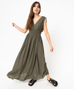 Robe longue sans manches à col V femme vue2 - GEMO(FEMME PAP) - GEMO