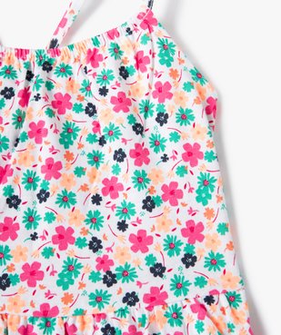 Robe fille ample à motif fleuri et fines bretelles croisées vue2 - GEMO (ENFANT) - GEMO