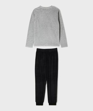 Pyjama en velours bicolore avec inscription garçon vue4 - GEMO (JUNIOR) - GEMO
