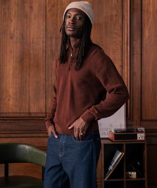 Pull en coton à col camionneur homme vue1 - GEMO (HOMME) - GEMO