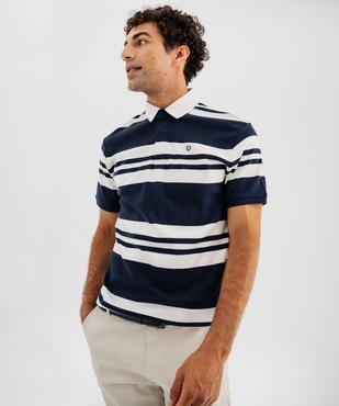 Polo manches courtes à rayures homme vue1 - GEMO 4G HOMME - GEMO