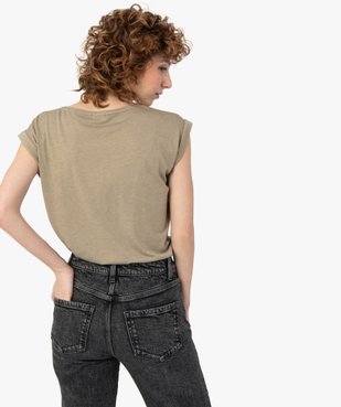 Tee-shirt femme pailleté avec manches ultra courtes vue3 - GEMO(FEMME PAP) - GEMO