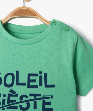 Tee-shirt manches courtes en coton imprimé bébé garçon vue2 - GEMO 4G BEBE - GEMO