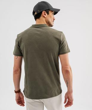 Polo manches courtes à motifs texturés homme vue3 - GEMO (HOMME) - GEMO