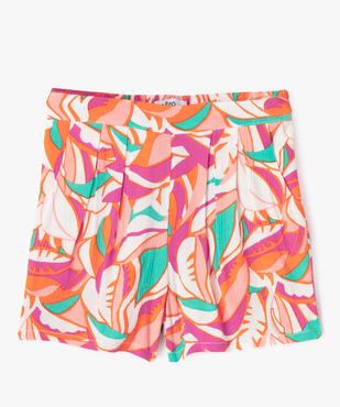 Short ample en viscose froissée fille vue1 - GEMO 4G FILLE - GEMO