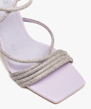 Sandales femme à talon haut dessus fines brides strass vue6 - GEMO(URBAIN) - GEMO