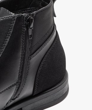 Boots homme unies style casual à lacets et à zip vue6 - GEMO(URBAIN) - GEMO