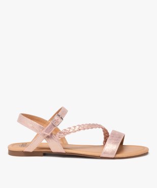 Sandales plates à brides métallisées femme vue1 - GEMO (CASUAL) - GEMO