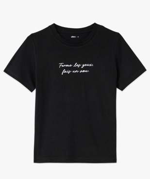 Tee-shirt manches courtes en coton à message femme vue4 - GEMO(FEMME PAP) - GEMO