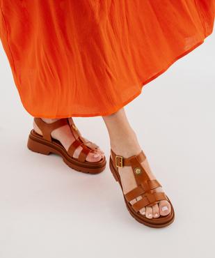 Sandales look spartiates à épaisse semelle crantée femme vue7 - 5 MILES - GEMO