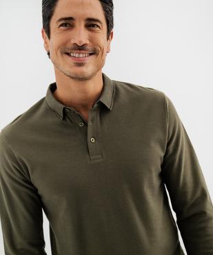 Polo à manches longues en maille fantaisie homme vue2 - GEMO 4G HOMME - GEMO