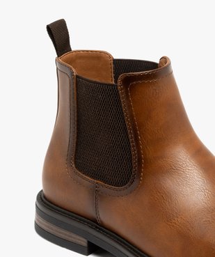 Boots homme style Chelsea effet grainé vue7 - URBAN STEPS - GEMO