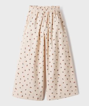 Pantalon wide leg en velours fleuri fille – LuluCastagnette vue3 - LULUCASTAGNETTE - GEMO