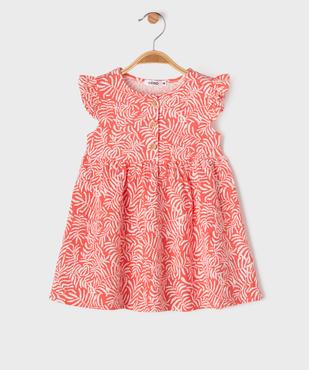 Robe en maille gaufrée à motifs fleuris bébé fille vue1 - GEMO(BEBE DEBT) - GEMO