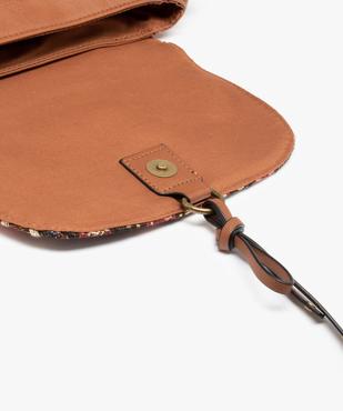 Sac femme avec rabat en toile aspect tapisserie vue4 - GEMO (ACCESS) - GEMO