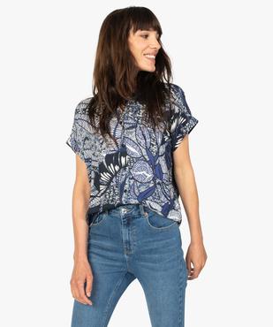 Chemise femme imprimée à manches courtes et bas élastiqué vue1 - GEMO(FEMME PAP) - GEMO