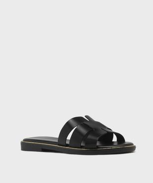 Mules femme plates dessus larges brides unies vue8 - FOLLOW ME - GEMO