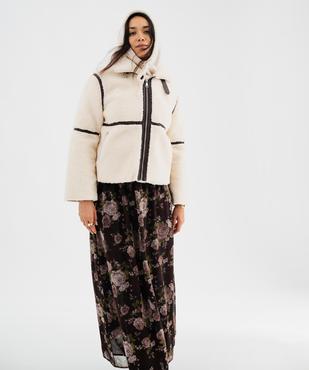 Blouson en sherpa avec liserés colorés femme vue5 - GEMO 4G FEMME - GEMO