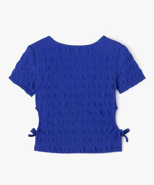 Tee-shirt à manches courtes avec ouvertures sur les côtés fille vue3 - GEMO 4G FILLE - GEMO