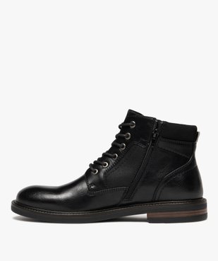 Boots homme casual à lacets avec col moussé vue4 - URBAN STEPS - GEMO