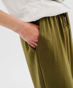 Pantalon ample en satin froissé femme vue2 - GEMO 4G FEMME - GEMO