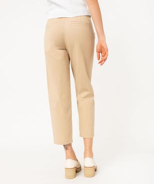 Pantalon en twill de coton avec ceinture tressée femme vue3 - GEMO(FEMME PAP) - GEMO
