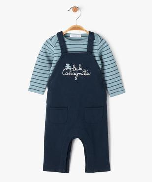 Ensemble body + salopette en molleton bébé garçon - LuluCastagnette vue1 - LULUCASTAGNETTE - GEMO