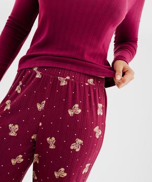 Pyjama côtelé femme - LuluCastagnette vue4 - LULUCASTAGNETTE - GEMO
