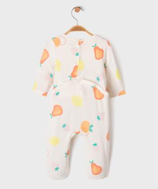 Pyjama dors-bien en coton à motifs fruits bébé fille vue3 - GEMO 4G BEBE - GEMO