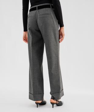 Pantalon de tailleur large et fluide avec ceinture femme vue3 - GEMO(FEMME PAP) - GEMO