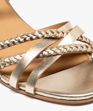 Sandales en cuir multibrides à talon large femme - Tanéo vue6 - TANEO - GEMO