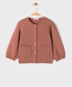 Sweat à boutons pression en maille fantaisie bébé fille vue1 - GEMO(BEBE DEBT) - GEMO