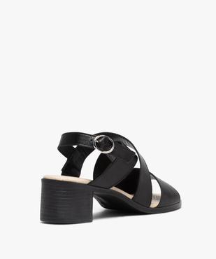 Sandales femme unies à talon et brides en cuir vue4 - GEMO 4G FEMME - GEMO