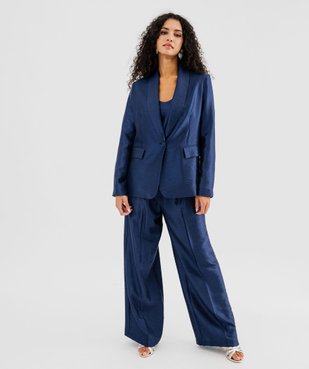 Pantalon de soirée coupe large en matière satinée femme vue4 - GEMO(FEMME PAP) - GEMO