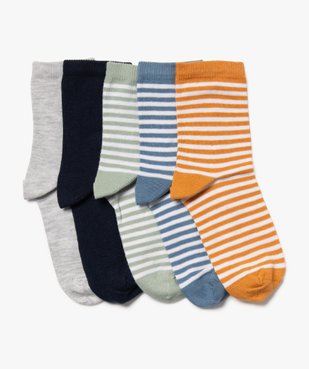 Chaussettes à rayures garçon (lot de 5) vue1 - GEMO 4G GARCON - GEMO