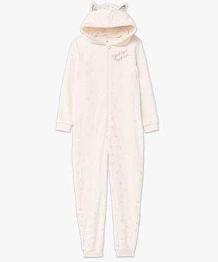 Combinaison pyjama à capuche en maille peluche femme vue4 - GEMO(HOMWR FEM) - GEMO