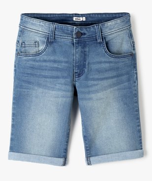 Bermuda en jean coupe regular à revers garçon vue1 - GEMO (JUNIOR) - GEMO
