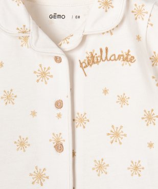 Pyjashort 2 pièces en coton avec motifs pailletés bébé fille vue2 - GEMO(BB COUCHE) - GEMO