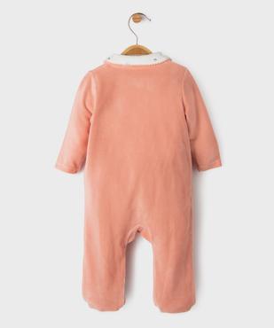 Pyjama en velours ouverture devant bébé fille - LuluCastagnette vue4 - LULU CASTAGNETTE GEMO FOR GOOD - GEMO
