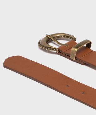 Ceinture lisse à boucle fantaisie en métal brossé femme vue2 - GEMO (ACCESS) - GEMO