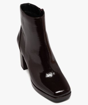 Boots femme à talon flare et bout carré dessus vernis vue5 - FOLLOW ME G4G - GEMO