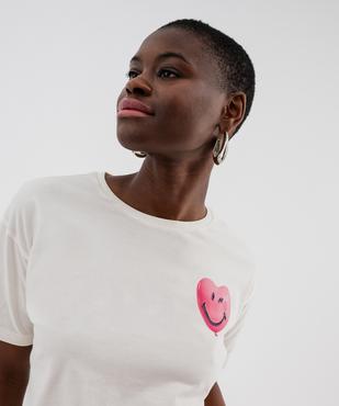 Tee-shirt manches courtes avec motif dos femme - Smiley World vue3 - SMILEY WORLD - GEMO