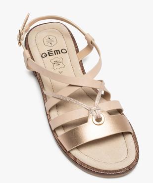 Sandales femme à talon plat et brides métallisées vue5 - GEMO (CASUAL) - GEMO