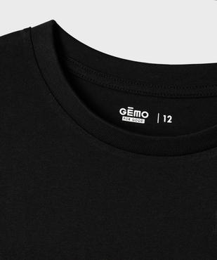 Tee-shirt à manches courtes uni garçon vue5 - GEMO (JUNIOR) - GEMO
