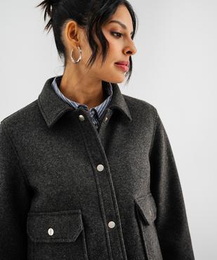 Veste courte aspect drap de laine femme vue2 - GEMO(FEMME PAP) - GEMO