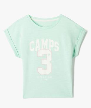 Tee-shirt fille à manches courtes avec revers cousus - Camps United vue1 - CAMPS UNITED - GEMO