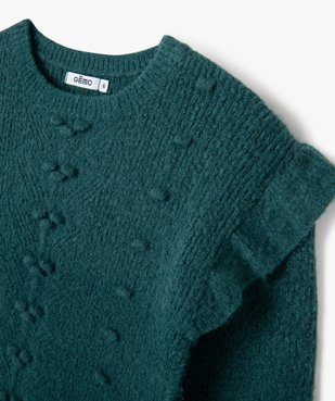 Pull avec volants sur les épaules fille vue3 - GEMO (ENFANT) - GEMO