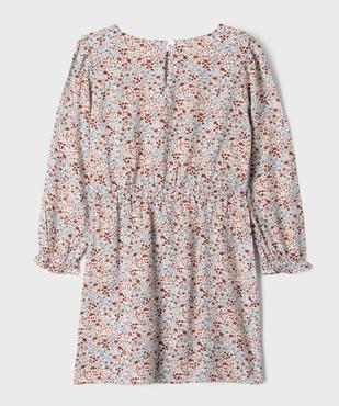 Robe à manches longues à motifs fleuris fille - LuluCastagnette vue3 - LULU CASTAGNETTE GEMO FOR GOOD - GEMO
